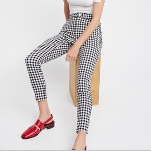 Vineyard Vines black and white gingham plaid stretch skinny pants Size 4